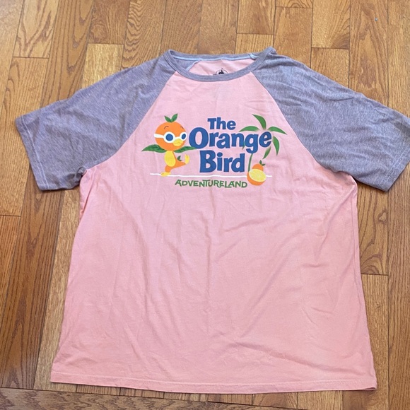 Disney Tops - Disney Parks Orange Bird Adventureland Pink Gray T-Shirt Adult L